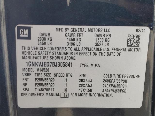 Photo 12 VIN: 1GNKVJED7BJ306841 - CHEVROLET TRAVERSE L 