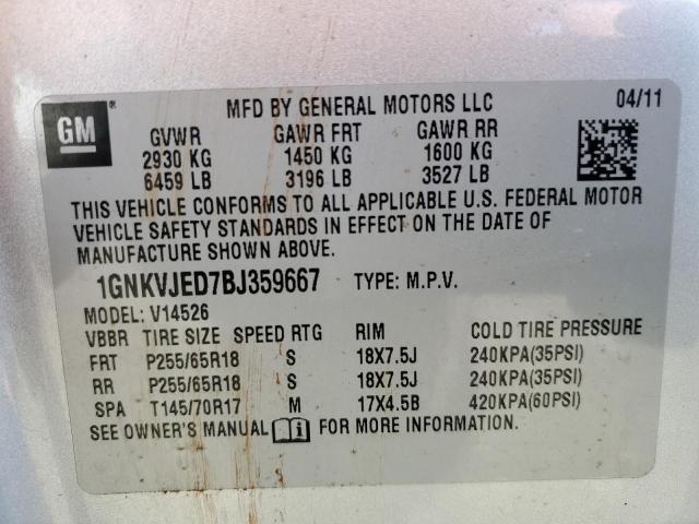 Photo 13 VIN: 1GNKVJED7BJ359667 - CHEVROLET TRAVERSE 