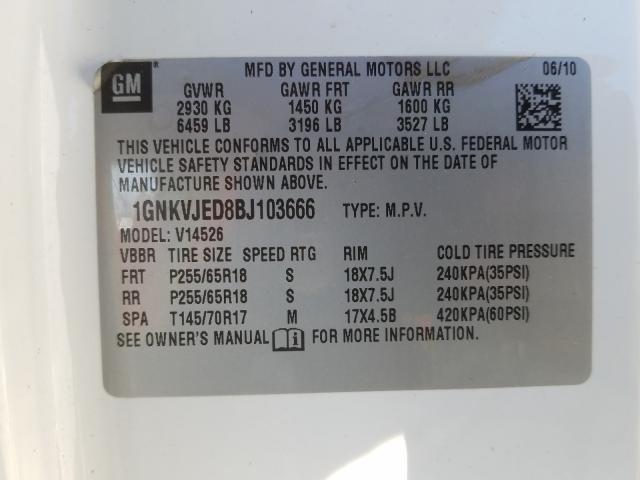 Photo 9 VIN: 1GNKVJED8BJ103666 - CHEVROLET TRAVERSE L 