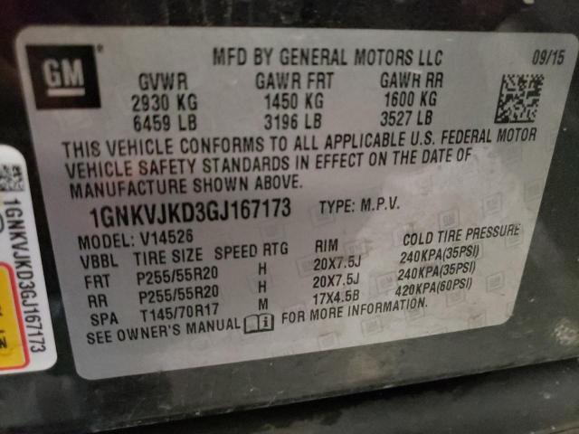 Photo 12 VIN: 1GNKVJKD3GJ167173 - CHEVROLET TRAVERSE 