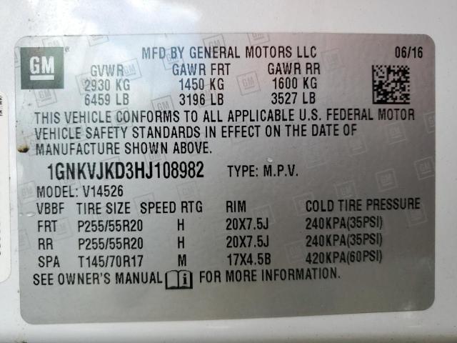 Photo 12 VIN: 1GNKVJKD3HJ108982 - CHEVROLET TRAVERSE P 