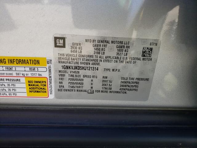 Photo 9 VIN: 1GNKVJKD5HJ121314 - CHEVROLET TRAVERSE P 