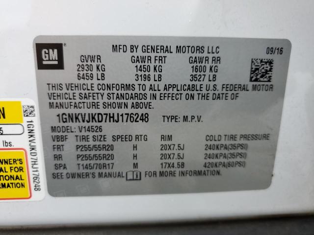 Photo 12 VIN: 1GNKVJKD7HJ176248 - CHEVROLET TRAVERSE P 