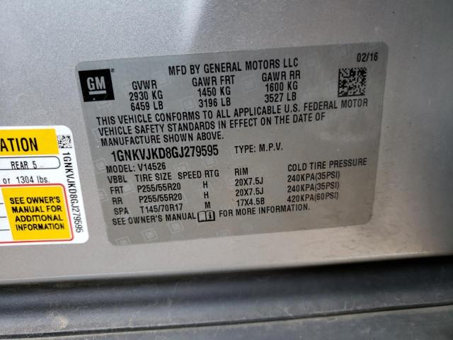 Photo 9 VIN: 1GNKVJKD8GJ279595 - CHEVROLET TRAVERSE L 