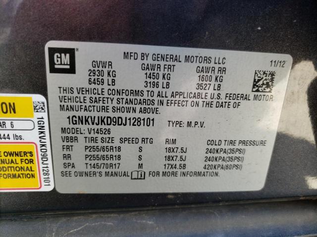 Photo 12 VIN: 1GNKVJKD9DJ128101 - CHEVROLET TRAVERSE L 