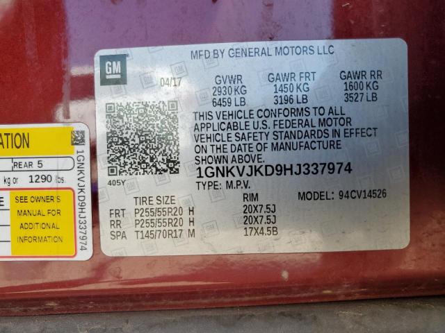 Photo 12 VIN: 1GNKVJKD9HJ337974 - CHEVROLET TRAVERSE P 