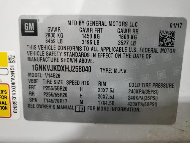 Photo 12 VIN: 1GNKVJKDXHJ258040 - CHEVROLET TRAVERSE 