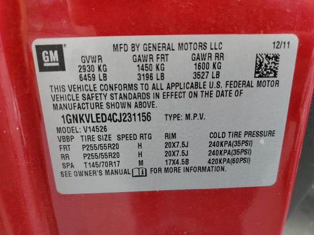 Photo 11 VIN: 1GNKVLED4CJ231156 - CHEVROLET TRAVERSE 