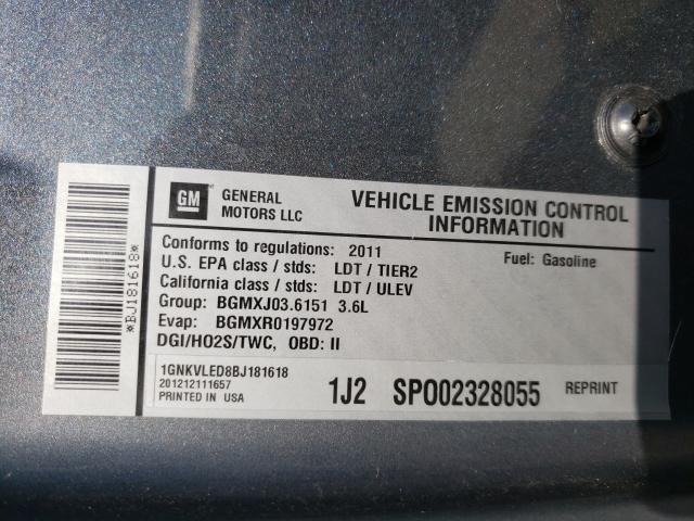 Photo 9 VIN: 1GNKVLED8BJ181618 - CHEVROLET TRAVERSE L 