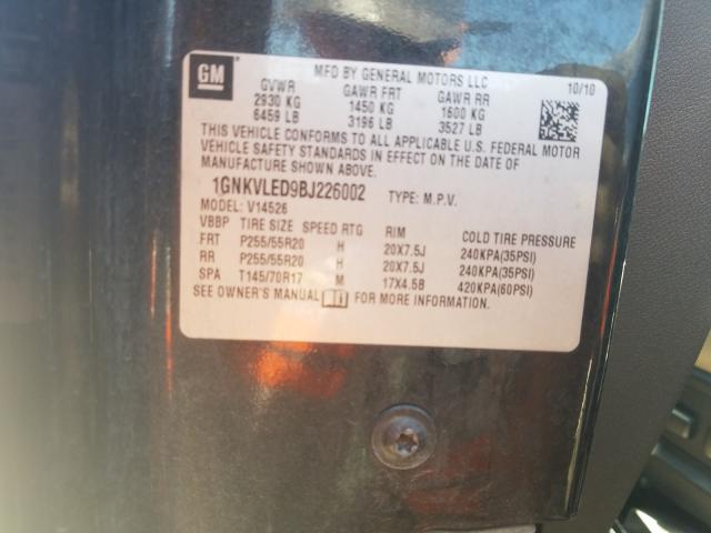 Photo 9 VIN: 1GNKVLED9BJ226002 - CHEVROLET TRAVERSE L 