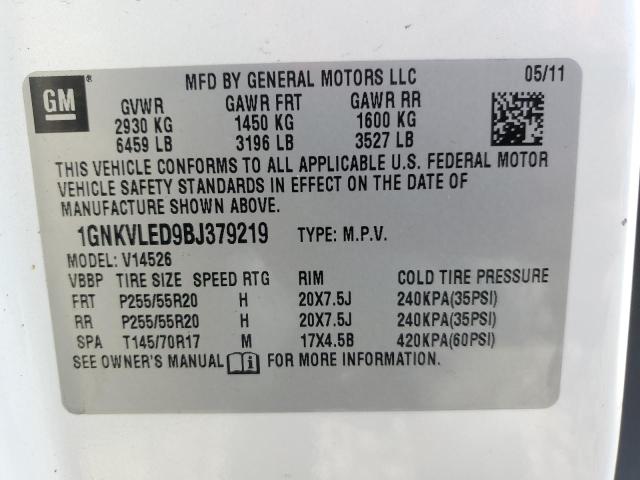 Photo 13 VIN: 1GNKVLED9BJ379219 - CHEVROLET TRAVERSE L 