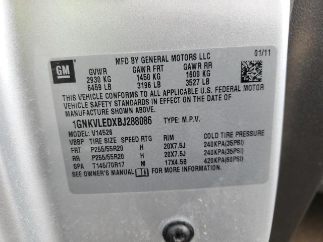 Photo 9 VIN: 1GNKVLEDXBJ288086 - CHEVROLET TRAVERSE L 