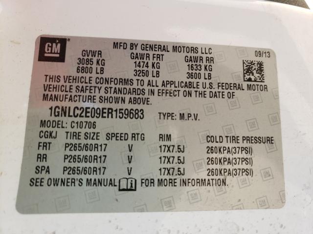 Photo 9 VIN: 1GNLC2E09ER159683 - CHEVROLET TAHOE POLI 