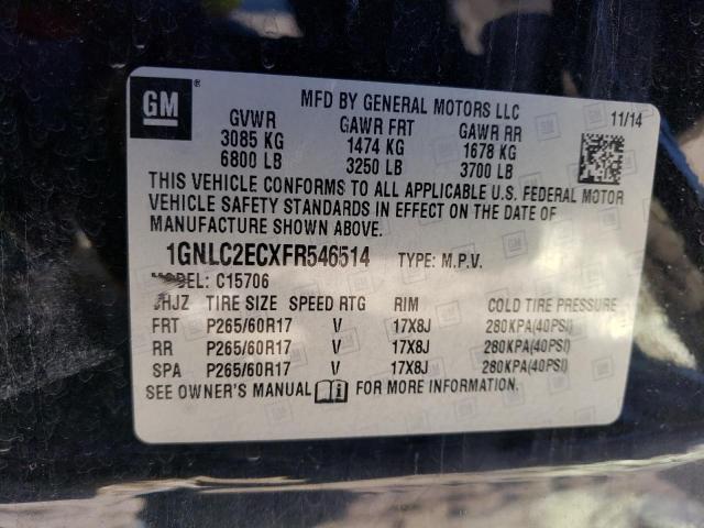 Photo 12 VIN: 1GNLC2ECXFR546514 - CHEVROLET TAHOE POLI 