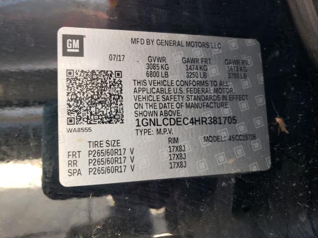 Photo 9 VIN: 1GNLCDEC4HR381705 - CHEVROLET TAHOE POLI 