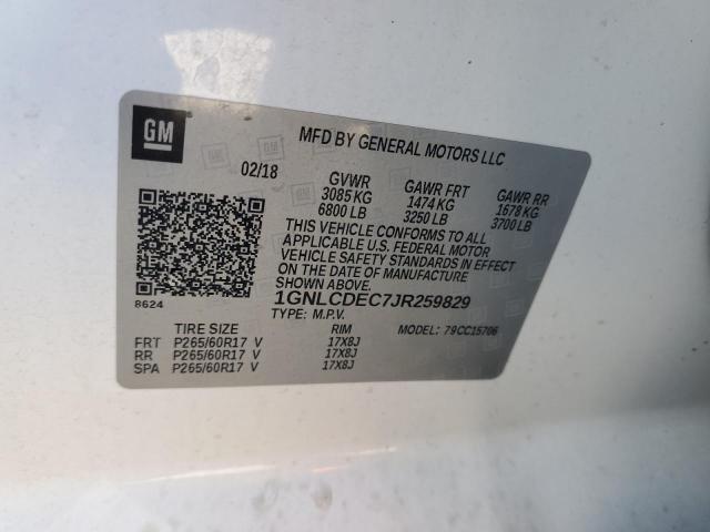 Photo 12 VIN: 1GNLCDEC7JR259829 - CHEVROLET TAHOE 