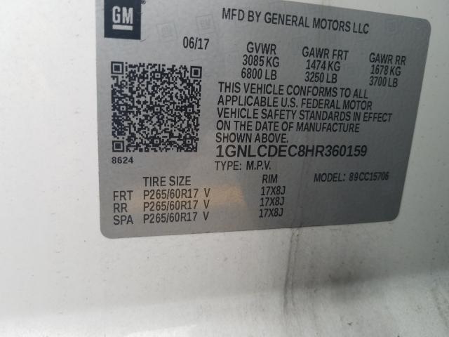 Photo 9 VIN: 1GNLCDEC8HR360159 - CHEVROLET TAHOE POLI 