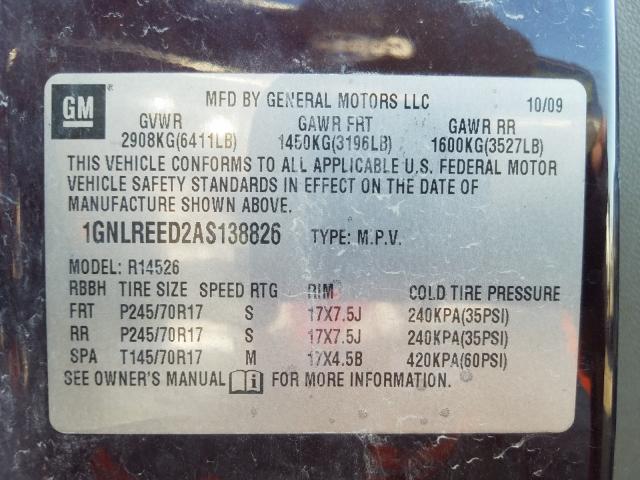 Photo 9 VIN: 1GNLREED2AS138826 - CHEVROLET TRAVERSE L 