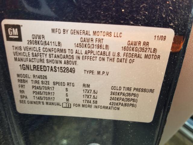 Photo 9 VIN: 1GNLREED7AS152849 - CHEVROLET TRAVERSE L 