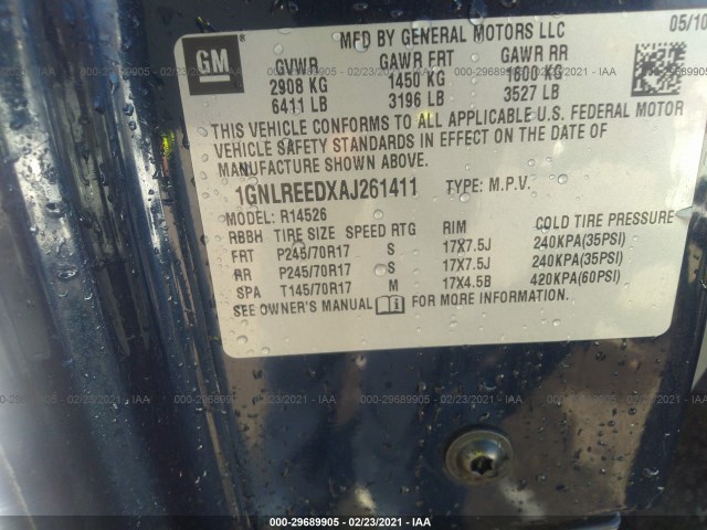 Photo 8 VIN: 1GNLREEDXAJ261411 - CHEVROLET TRAVERSE 