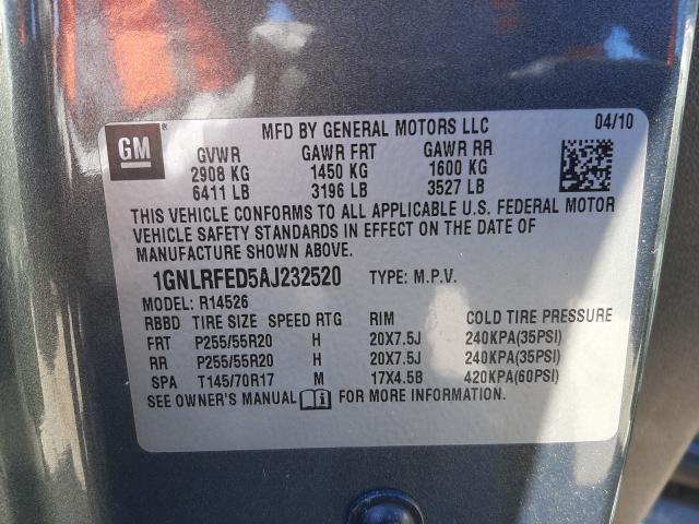 Photo 9 VIN: 1GNLRFED5AJ232520 - CHEVROLET TRAVERSE L 