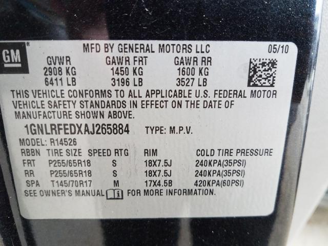 Photo 9 VIN: 1GNLRFEDXAJ265884 - CHEVROLET TRAVERSE L 