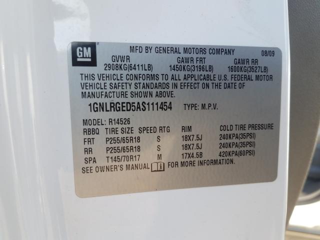 Photo 9 VIN: 1GNLRGED5AS111454 - CHEVROLET TRAVERSE L 