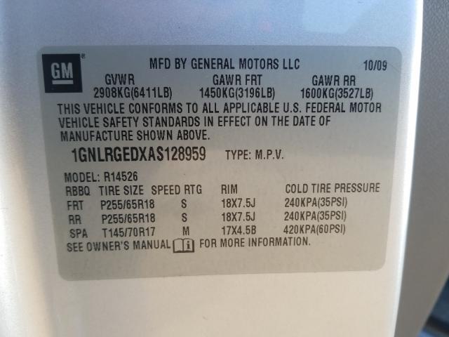 Photo 9 VIN: 1GNLRGEDXAS128959 - CHEVROLET TRAVERSE L 