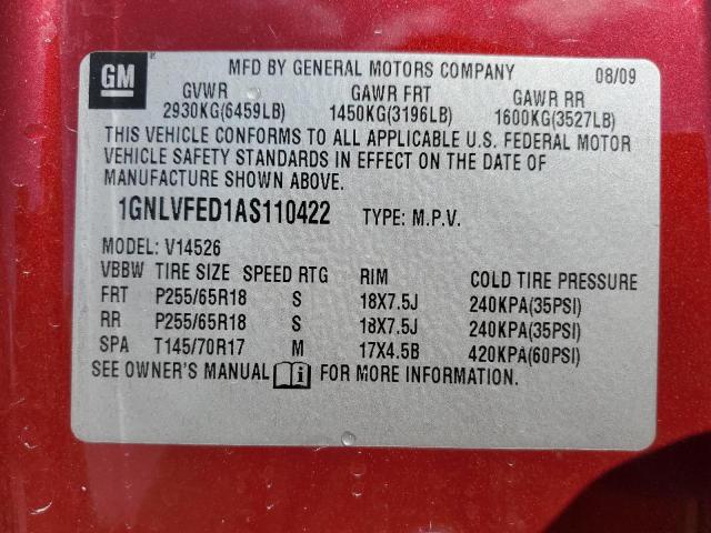 Photo 12 VIN: 1GNLVFED1AS110422 - CHEVROLET TRAVERSE L 