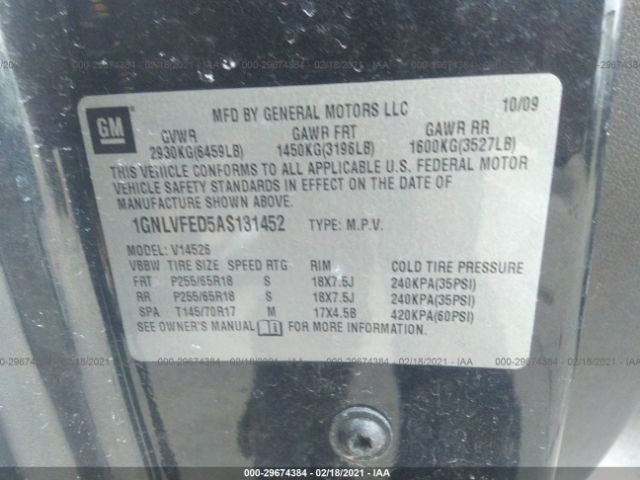 Photo 8 VIN: 1GNLVFED5AS131452 - CHEVROLET TRAVERSE 