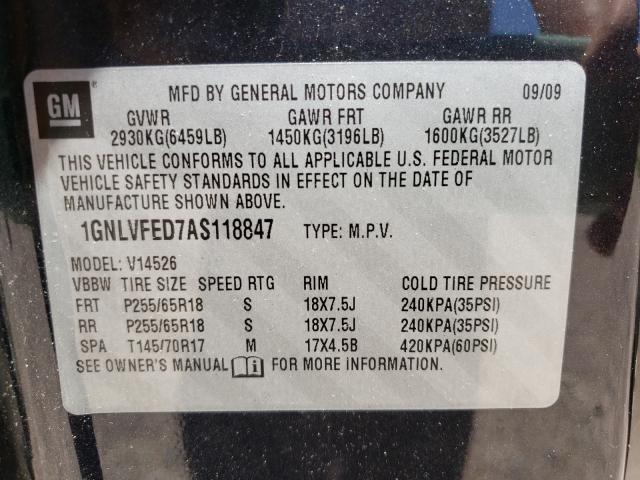 Photo 9 VIN: 1GNLVFED7AS118847 - CHEVROLET TRAVERSE L 