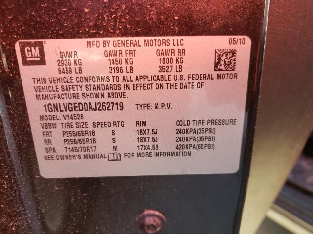 Photo 9 VIN: 1GNLVGED0AJ262719 - CHEVROLET TRAVERSE L 