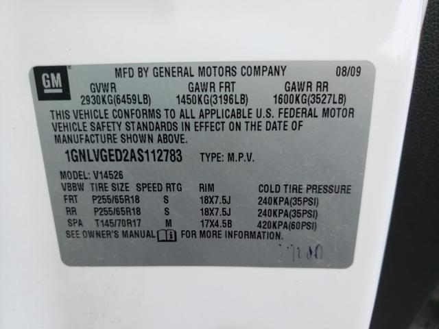 Photo 9 VIN: 1GNLVGED2AS112783 - CHEVROLET TRAVERSE L 