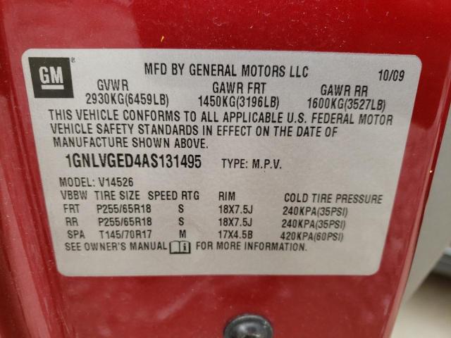 Photo 12 VIN: 1GNLVGED4AS131495 - CHEVROLET TRAVERSE L 