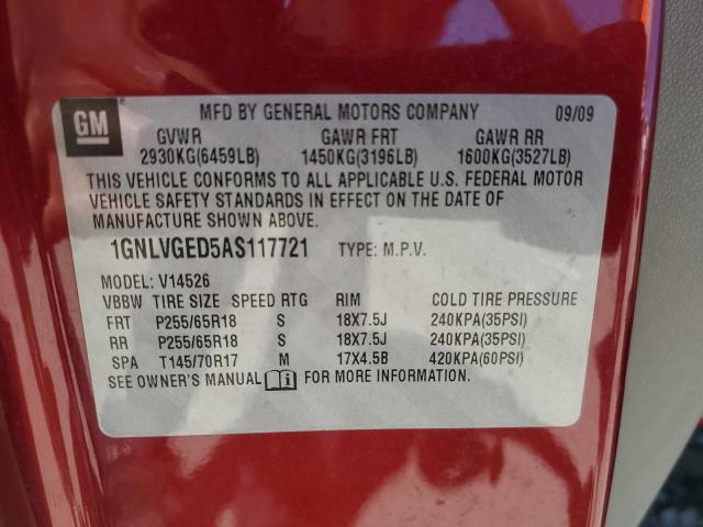 Photo 11 VIN: 1GNLVGED5AS117721 - CHEVROLET TRAVERSE L 