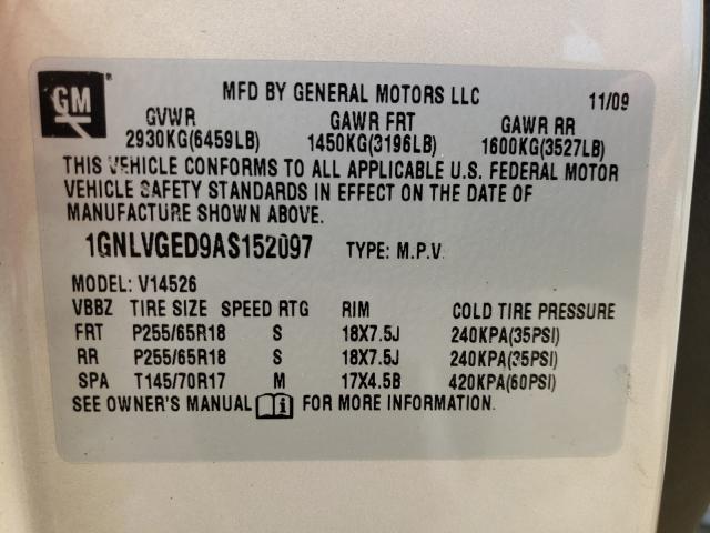 Photo 9 VIN: 1GNLVGED9AS152097 - CHEVROLET TRAVERSE L 