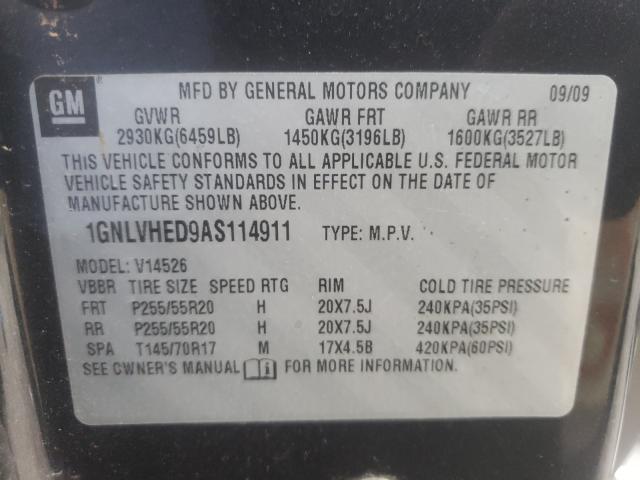 Photo 9 VIN: 1GNLVHED9AS114911 - CHEVROLET TRAVERSE L 