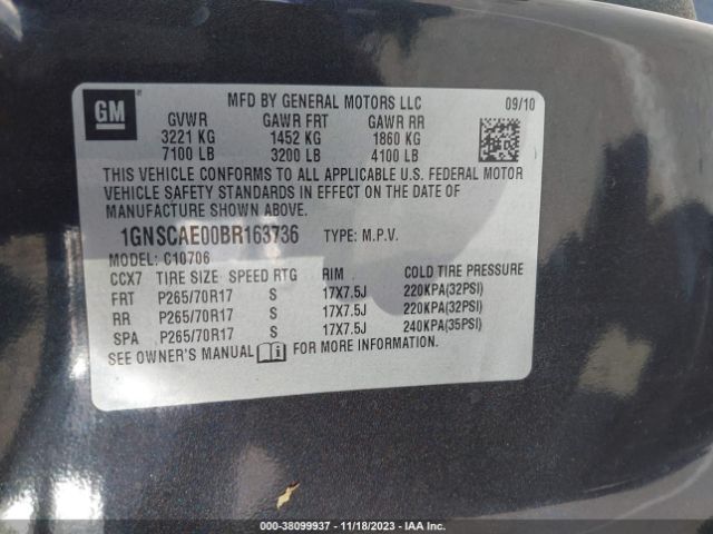 Photo 8 VIN: 1GNSCAE00BR163736 - CHEVROLET TAHOE 