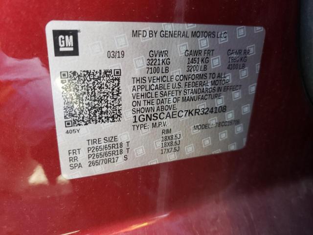 Photo 12 VIN: 1GNSCAEC7KR324108 - CHEVROLET TAHOE C150 