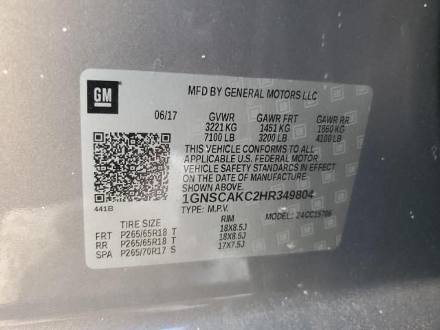 Photo 12 VIN: 1GNSCAKC2HR349804 - CHEVROLET TAHOE C150 