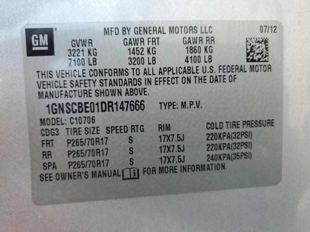 Photo 12 VIN: 1GNSCBE01DR147666 - CHEVROLET TAHOE C150 