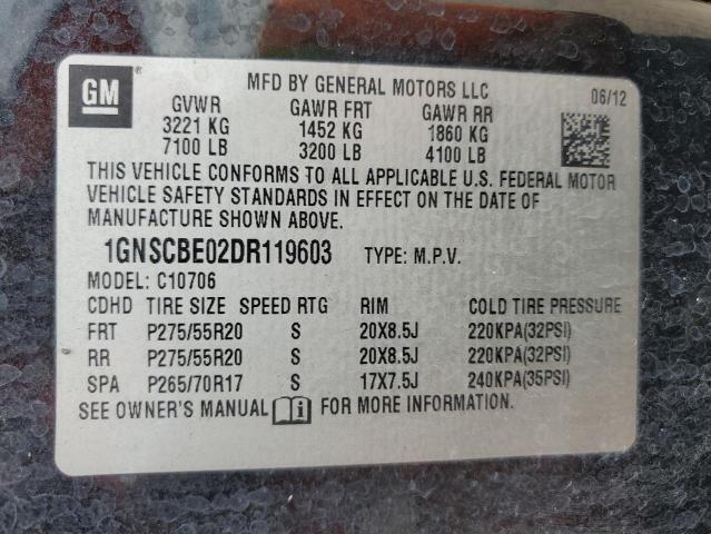 Photo 12 VIN: 1GNSCBE02DR119603 - CHEVROLET TAHOE C150 