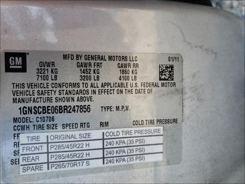 Photo 9 VIN: 1GNSCBE06BR247856 - CHEVROLET TAHOE C150 