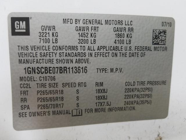 Photo 9 VIN: 1GNSCBE07BR113616 - CHEVROLET TAHOE C150 