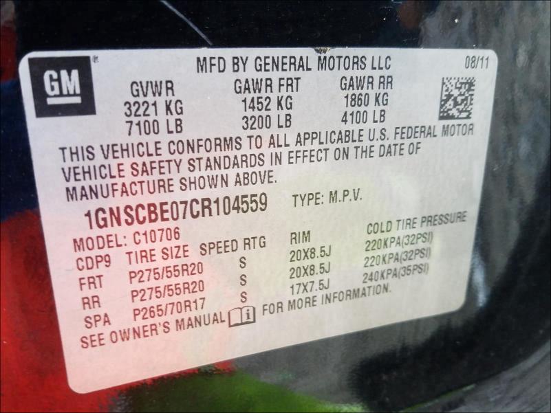 Photo 9 VIN: 1GNSCBE07CR104559 - CHEVROLET TAHOE C150 