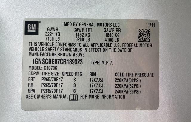 Photo 9 VIN: 1GNSCBE07CR189323 - CHEVROLET TAHOE C150 