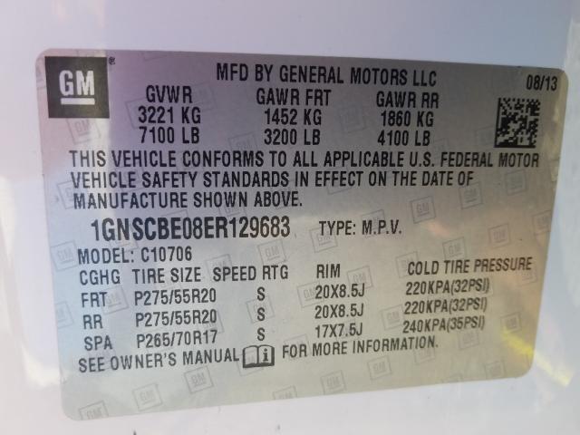 Photo 9 VIN: 1GNSCBE08ER129683 - CHEVROLET TAHOE C150 