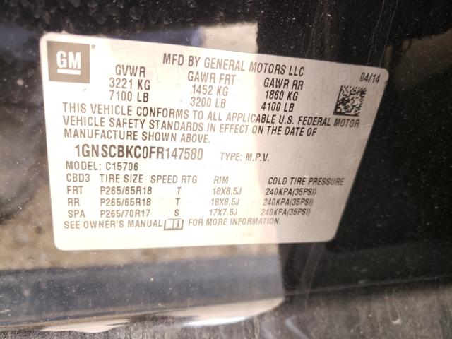 Photo 9 VIN: 1GNSCBKC0FR147580 - CHEVROLET TAHOE C150 