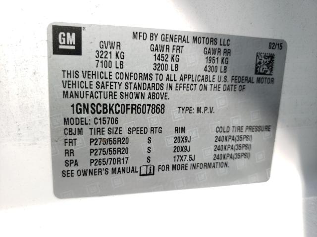 Photo 9 VIN: 1GNSCBKC0FR607868 - CHEVROLET TAHOE C150 