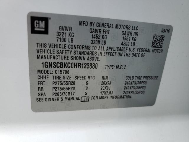 Photo 12 VIN: 1GNSCBKC0HR123380 - CHEVROLET TAHOE C150 